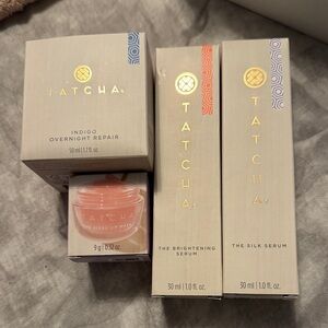 Tatcha Skincare bundle with Indigo Repair, Kissu Lip Mask, Serums